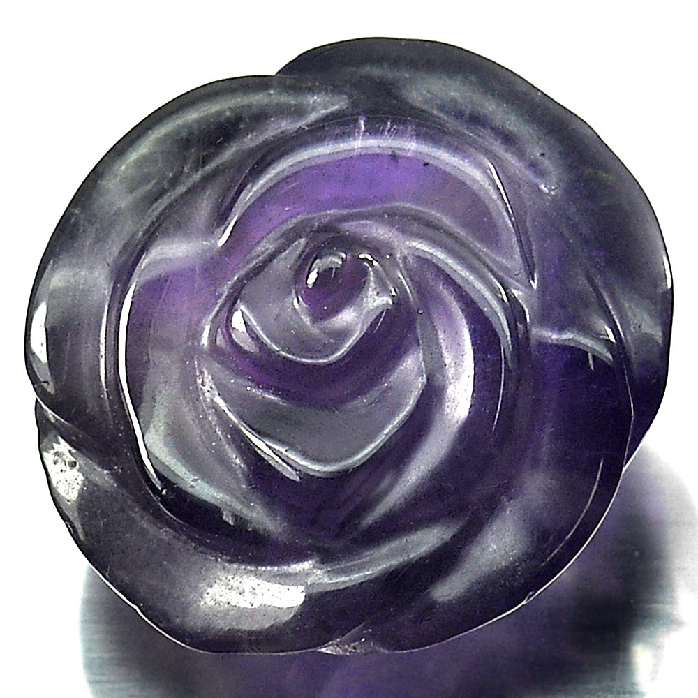 16.05 Ct. Beautiful Flower Carving Natural Gemstone Purple Amethyst Unheated