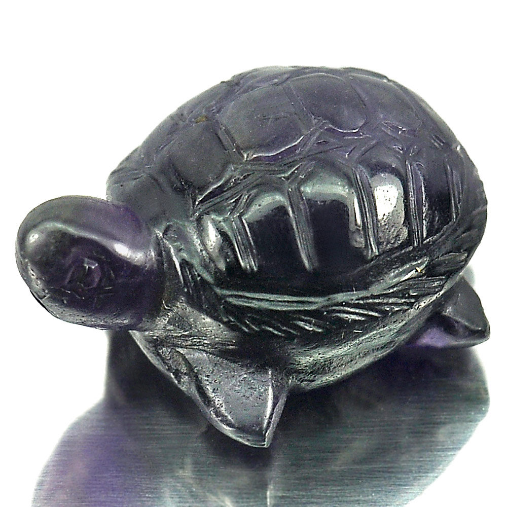 17.03 Ct. Natural Gemstone Purple Amethyst Turtle Carving From Brazil Unheated
