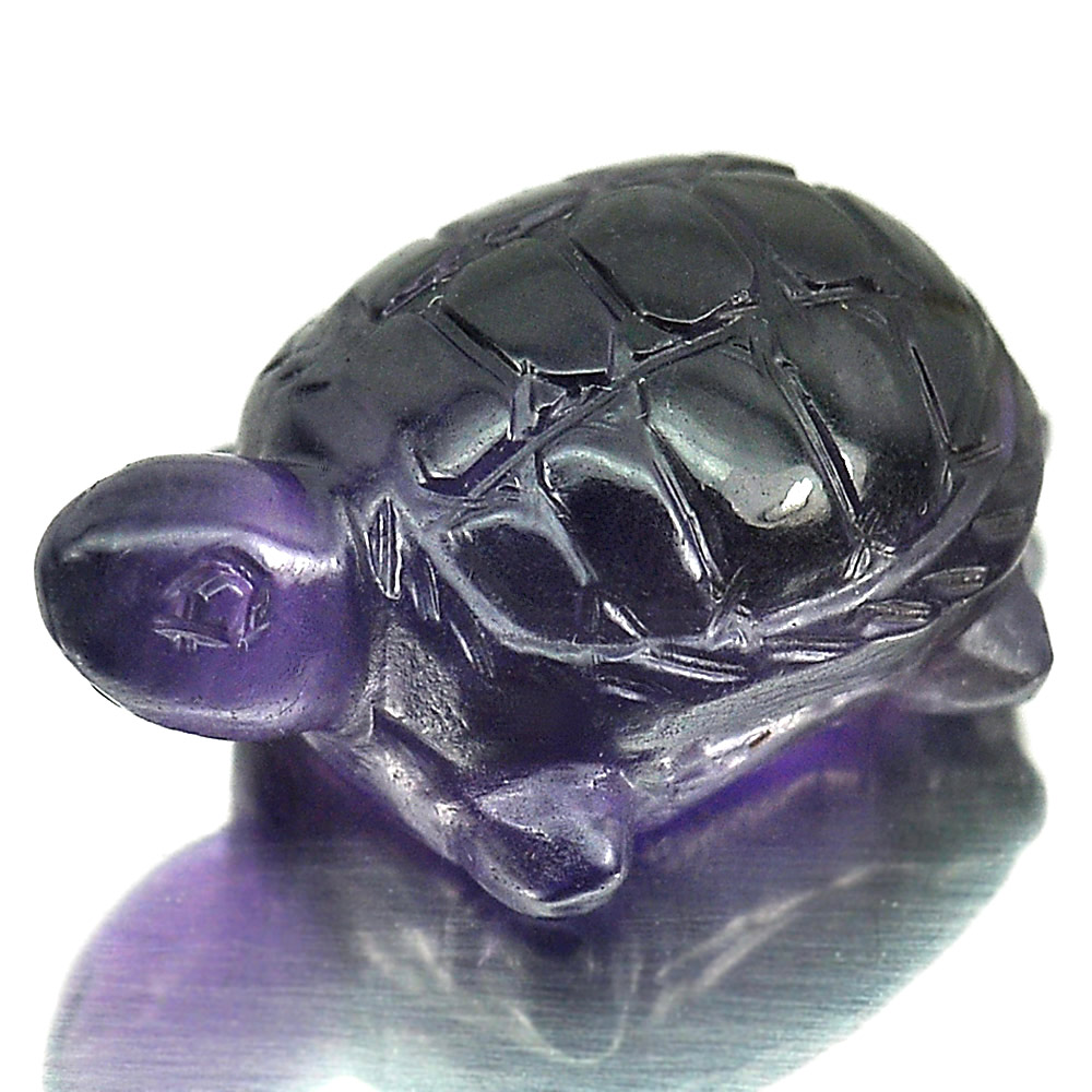 20.80 Ct. Nice Turtle Carving Natural Gem Purple Amethyst From Brazil Unheated