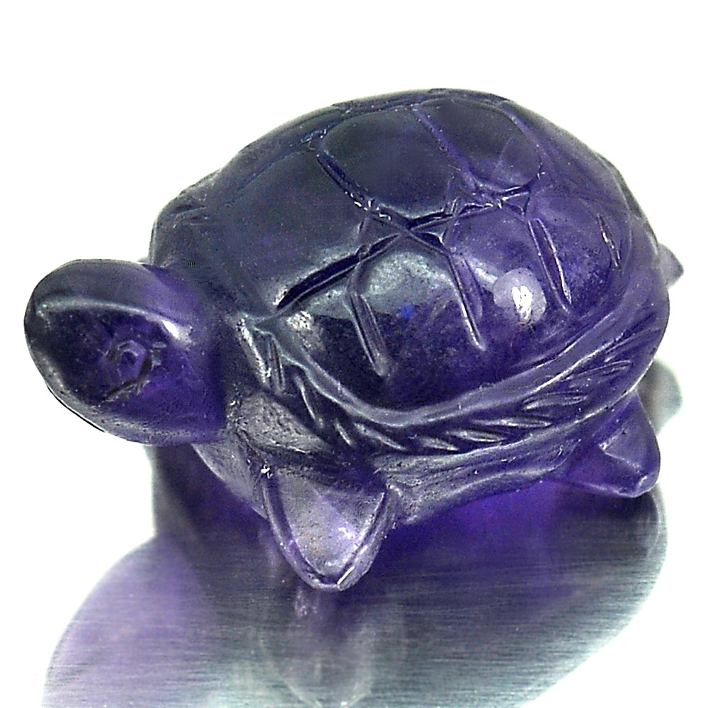 16.90 Ct. Good Natural Gemstone Purple Amethyst Turtle Carving Brazil Unheated