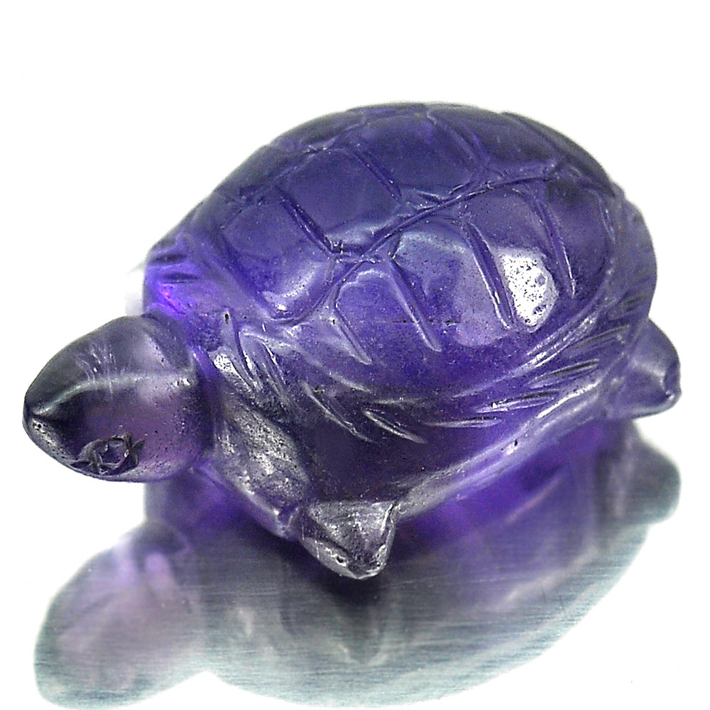 22.36 Ct. Good Turtle Carving Natural Gemstone Purple Amethyst Brazil Unheated