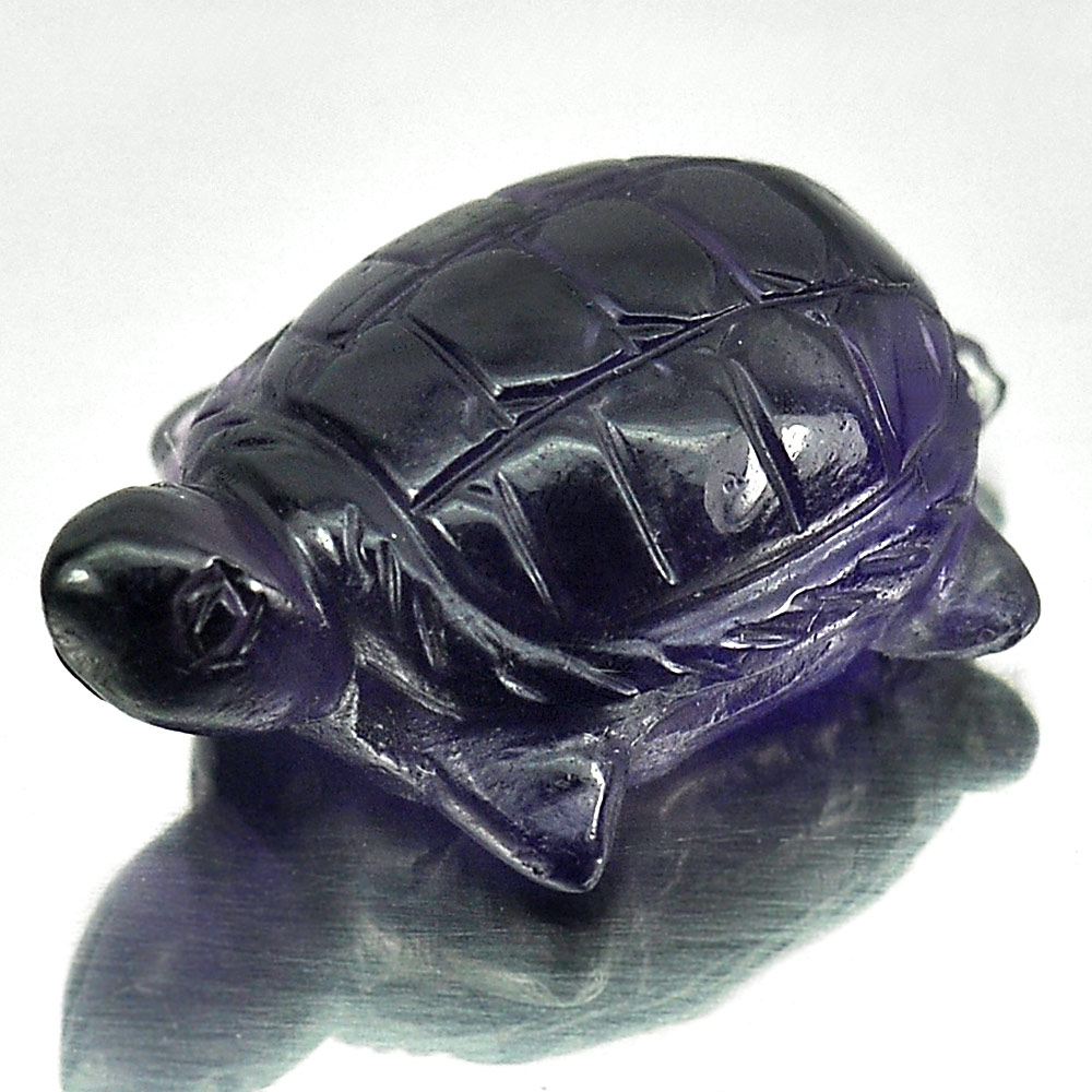 15.77 Ct. Natural Gemstone Purple Amethyst Turtle Carving From Brazil Unheated