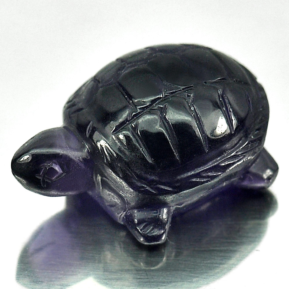 17.83 Ct. Good Natural Gemstone Purple Amethyst Turtle Carving Brazil Unheated