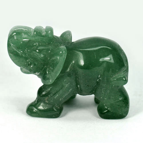 Charming Gem 219.67 Ct. Natural Green Aventurine Elephant Carving