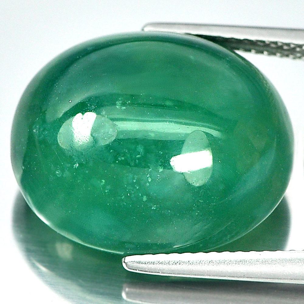 Certificate 20.87 Ct. Oval Cabochon Natural Green Chalcedony From Namibia