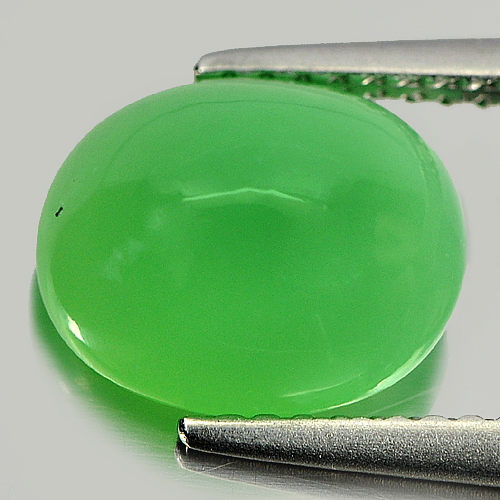 2.82 Ct. Oval Cabochon Natural Gemstone Green Chrysoprase Unheated