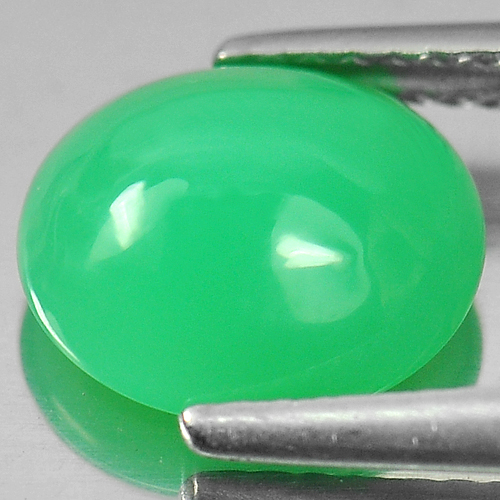 2.36 Ct. Nice Color Oval Cabochon Natural Green Chrysoprase Gemstone