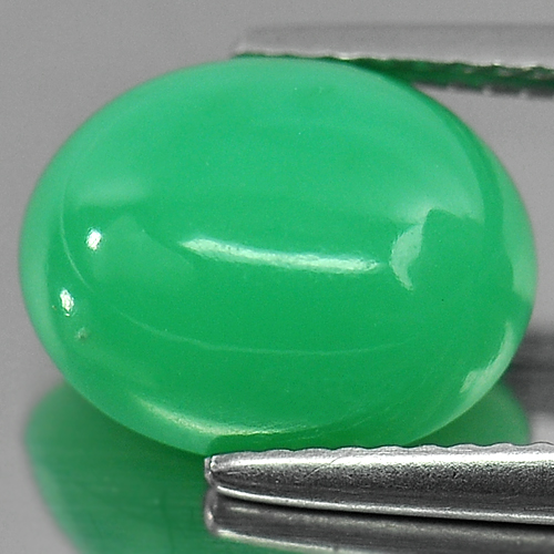 4.58 Ct. Green Oval Cabochon Natural Chrysoprase Gemstone Unheated