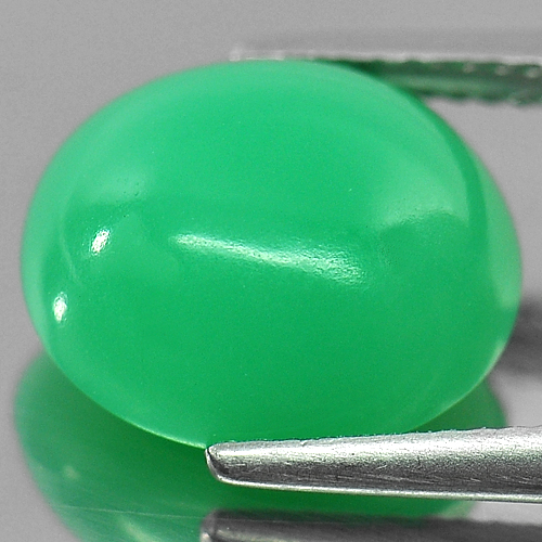 6.16 Ct. Green Oval Cabochon Natural Chrysoprase Gemstone Unheated