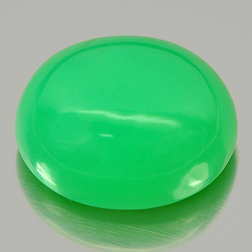 3.72 Ct. Green Oval Cabochon Natural Chrysoprase Gemstone Unheated