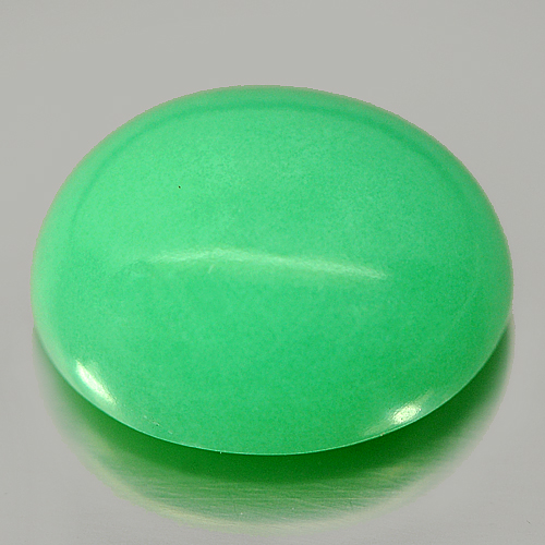 5.21 Ct. Green Oval Cabochon Natural Chrysoprase Gemstone Unheated