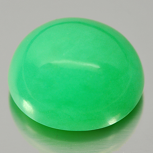 7.86 Ct. Green Oval Cabochon Natural Chrysoprase Gemstone Unheated