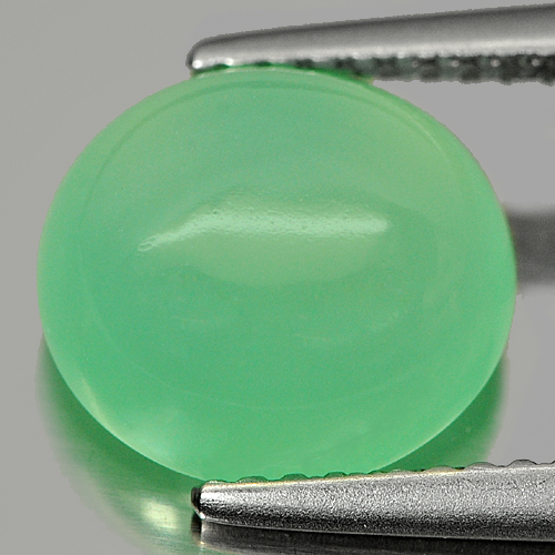 3.10 Ct. Green Oval Cabochon Natural Chrysoprase Gemstone Unheated