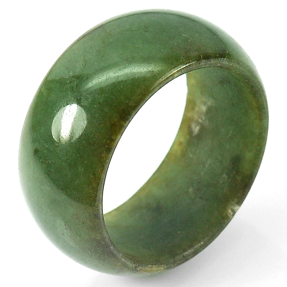 33.55 Ct. Natural Gemstone Green Color Jade Ring Size 10.5