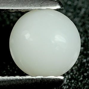 0.37 Ct. Round Cab Natural White Color Opal Unheated