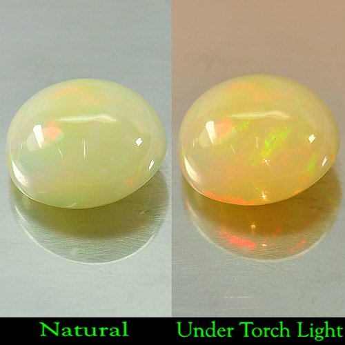 3.64 Ct. Oval Cab Natural Multi-Color Play Of Colour Opal