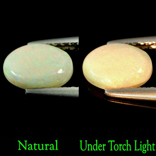 0.57 Ct. Oval Cabochon Natural Multi Color Opal Gemstone Unheated