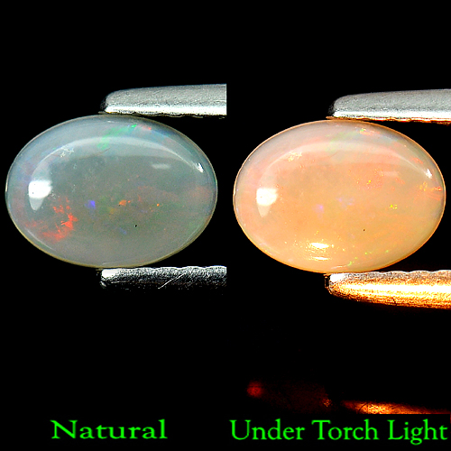 0.48 Ct. Oval Cabochon Natural Multi Color Opal Gemstone Unheated