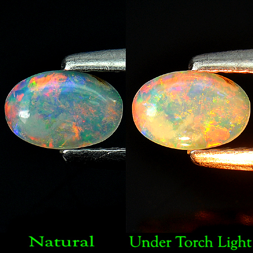 0.23 Ct. Oval Cabochon Natural Gemstone Multi Color Opal Unheated
