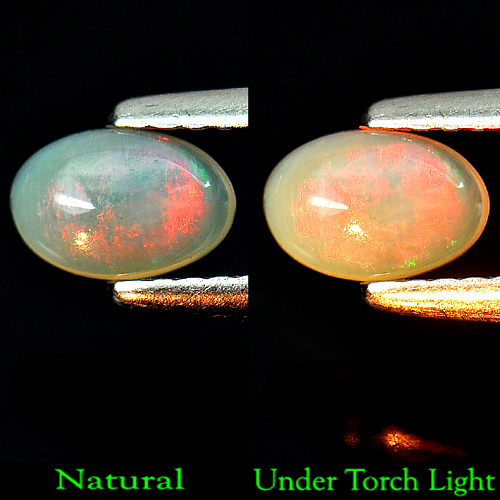 0.40 Ct. Oval Cabochon Natural Multi Color Opal Gemstone