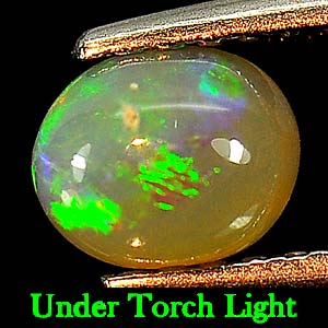 0.43 Ct. Oval Cabochon Natural Gem Multi Color Opal Unheated