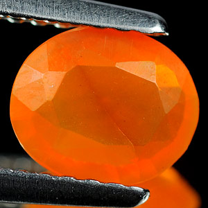 0.60 Ct. Oval Natural Orange Fire Opal Unheated Mexico