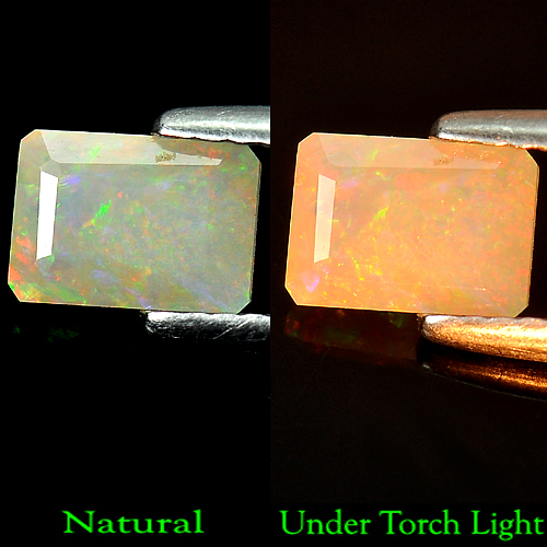 Unheated 0.62 Ct. Octagon Natural Multi Color Opal Gem