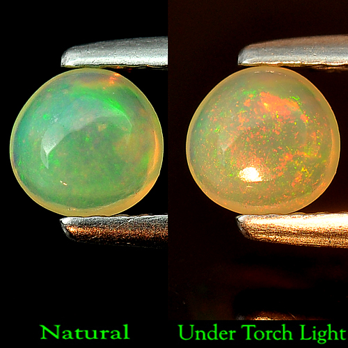 0.44 Ct. 5.3 Mm. Natural Multi Color Opal Unheated Gem