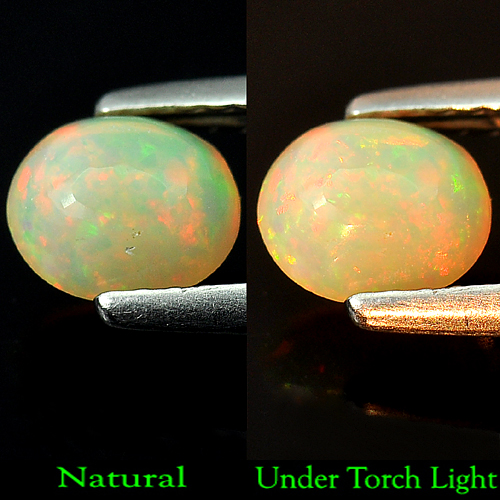 0.56 Ct Oval Cab Natural Gem Multi Color Opal Unheated