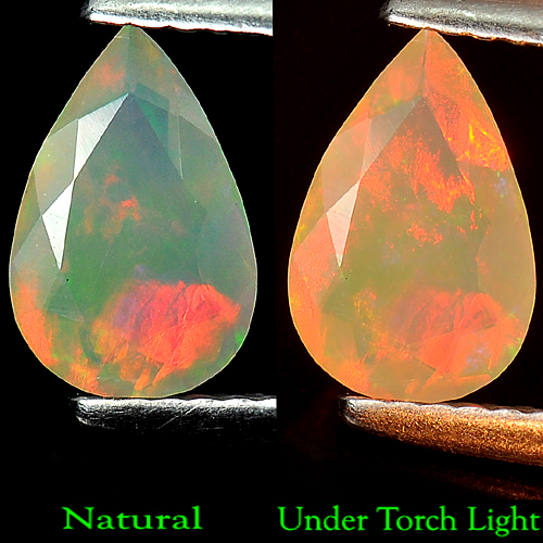 0.53 Ct. Stunning Natural Opal Multi Color Pear Shape Unheated