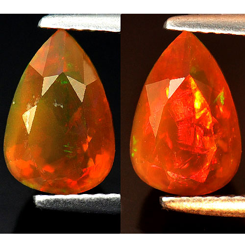 1.74 Ct. Pear Shape Natural Gem Orange Rainbow Play Of Colour Fire Opal