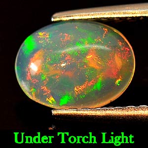 0.58 Ct. Oval Cabochon Natural Gemstone Multi Color Opal Unheated