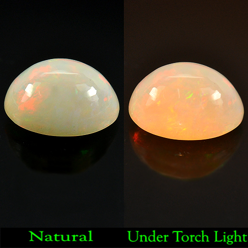 Unheated 3.44 Ct. Natural Oval Cabochon Multi-Color Play Of Colour Opal Gem