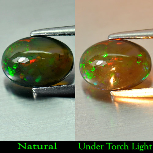 1.96 Ct. Beautiful Gem Natural Play Of Color Rainbow Fire Red Black Opal