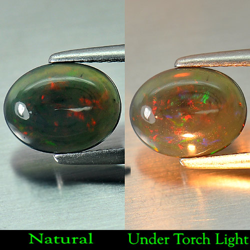 Beauteous Gem 1.15 Ct. Natural Play Of Color Rainbow Fire Red Black Opal