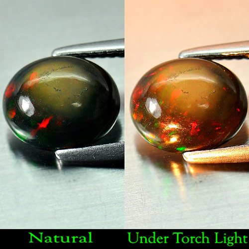 Charming Gem 1.84 Ct. Natural Play Of Color Rainbow Fire Red Black Opal