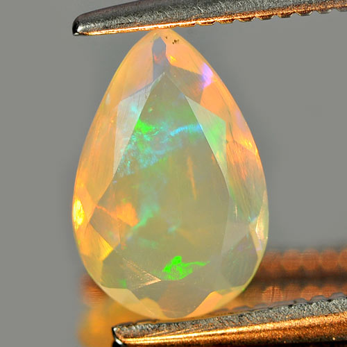 0.57 Ct. Pear Natural Gem Multi Color Play Of Colour Opal Unheated