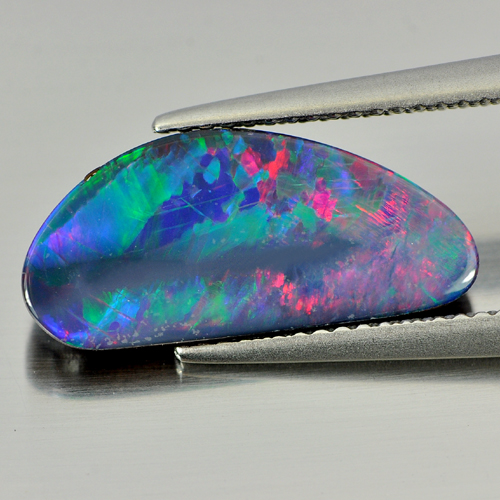 3.75 Ct. Good Color Free Form Cab Natural Multi Color Doublet Opal Gemstone
