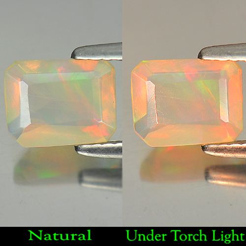 0.85 Ct. Unheated Octagon Shape Natural Gem Multi-Color Opal Ethiopia