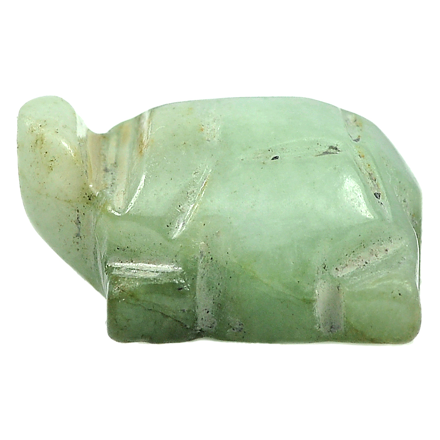 30.25 Ct. Turtle Carved Natural White Green Color Jade