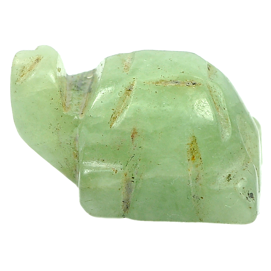 30.55 Ct. Turtle Carved Natural White Green Color Jade