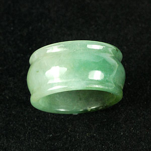 31.52 Ct. Natural Green White Ring Jade Size 8 Unheated