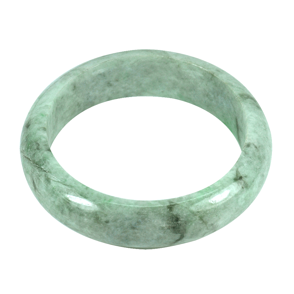 257.57 Ct. Size 65 x 52 x 15 Mm. Natural Gemstone Green Jade Bangle Unheated