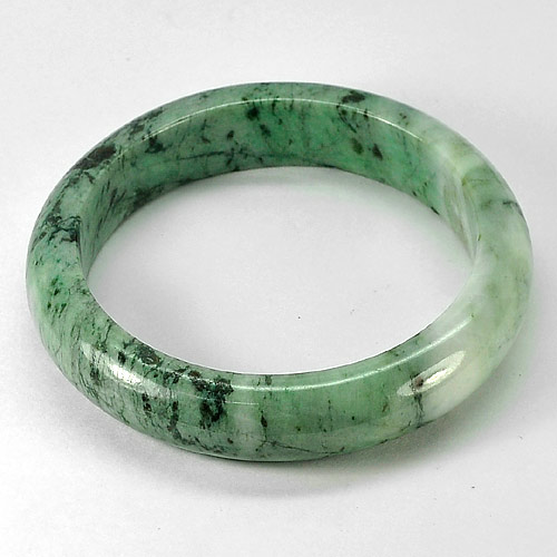 275 Ct. Natural  Green Jade Bangle Diameter 55  Mm. Unheated