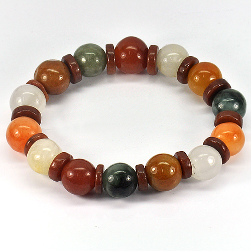 181.20 Ct. Natural Honey Color Jade Beads Bracelet Length 8 Inch.