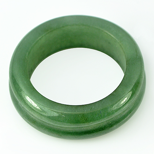 25.86 Ct. Alluring Natural Green Jadeite Ring Round Size 8 Unheated