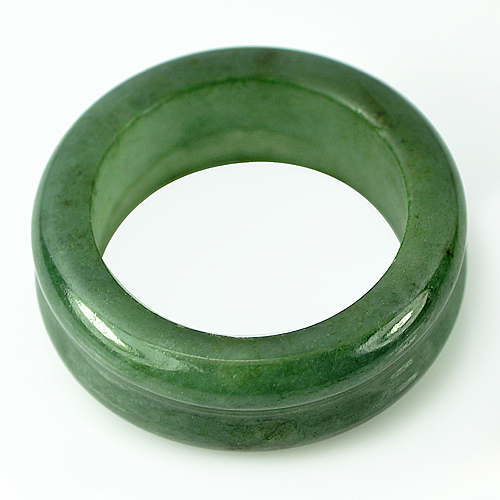 28.99 Ct. Natural Green Jadeite Ring Round Size 8 Unheated