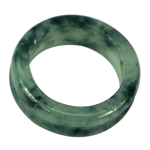 23.40 Ct. Alluring Green White Natural Jadeite Unheated Ring Round Size 8