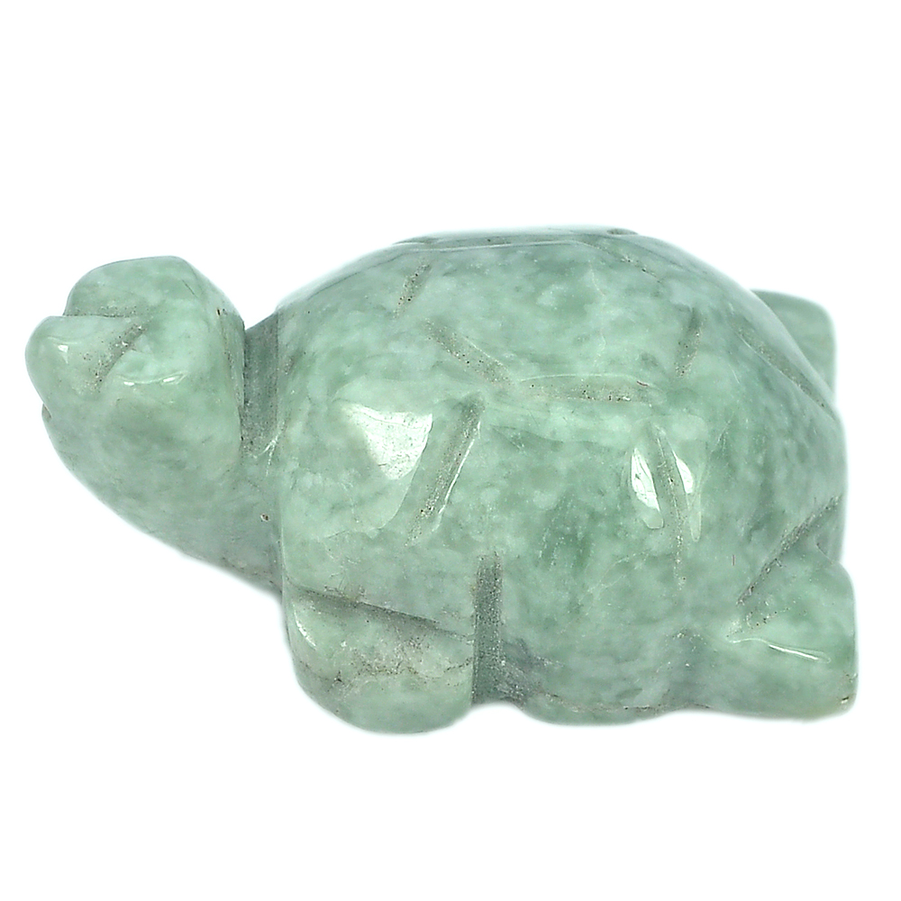 112.05 Ct. Lovely Natural Gemstone Green Color Jade Turtle Carving Unheated