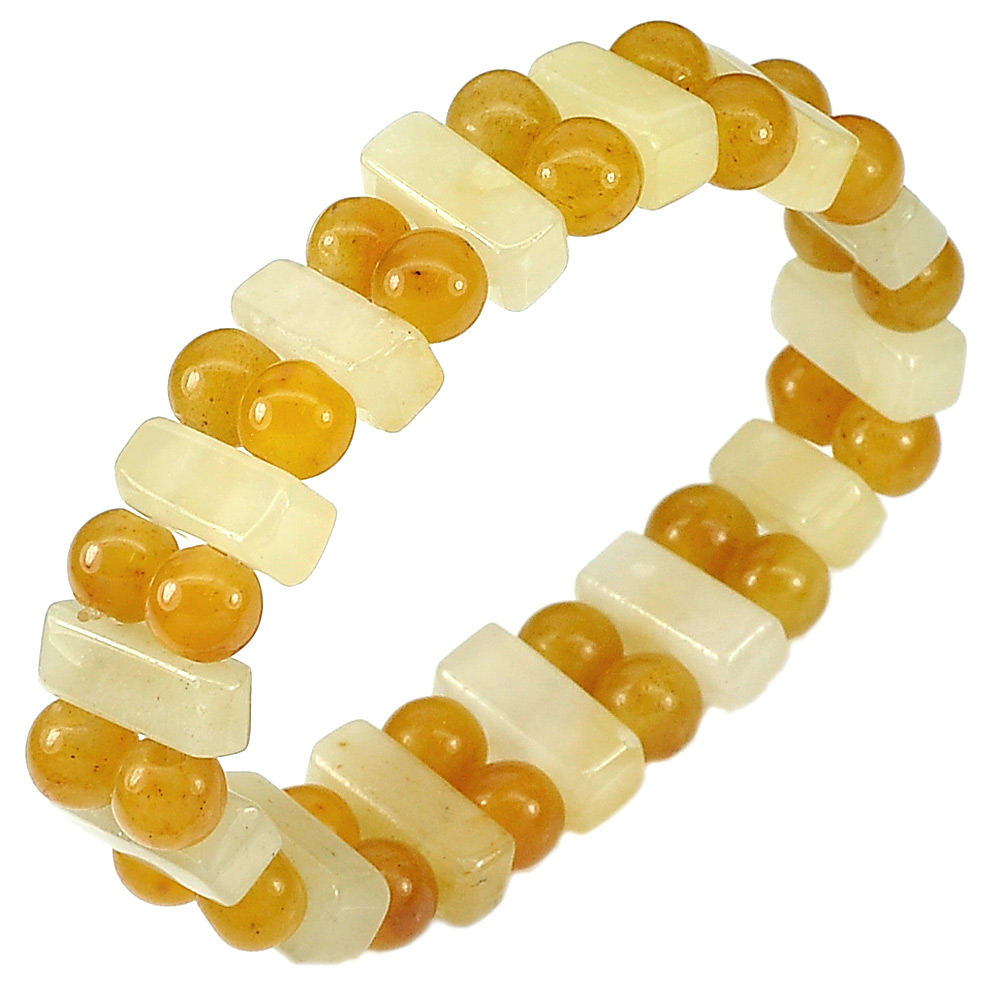 159.70 Ct. Natural Gems Multi-Color Honey Jade Beads Bracelet Length 7 Inch.